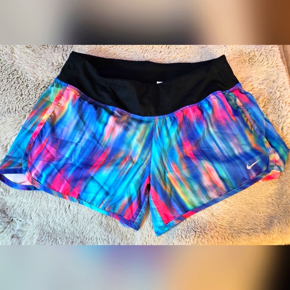 Nike Multicolor Tie-Dye Running Shorts with Black Waistband